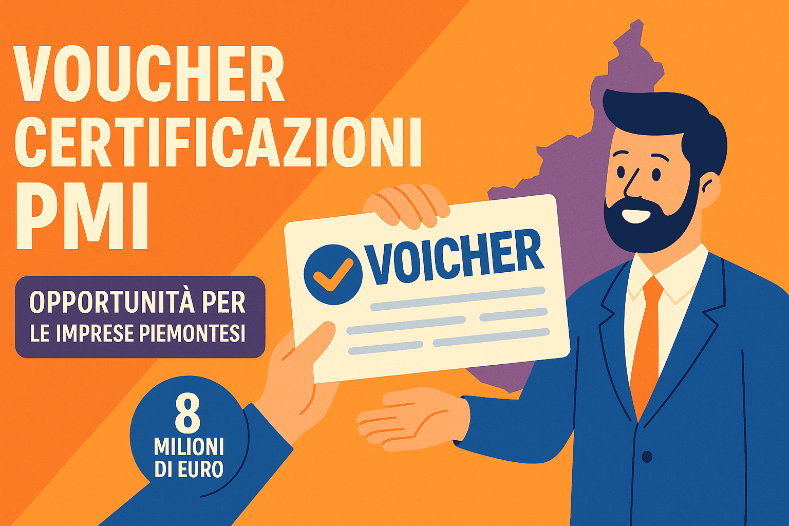 Voucher certificazioni PMI consegnato a un imprenditore piemontese