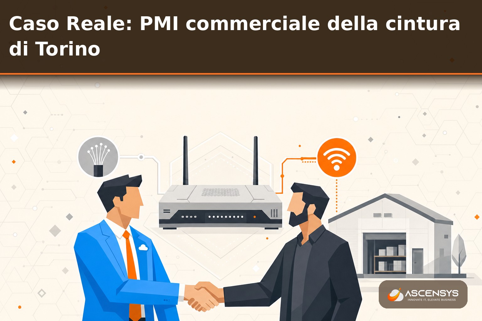 Titolare di una PMI commerciale di Torino e consulente AscenSys verificano il failover della connessione internet di backup