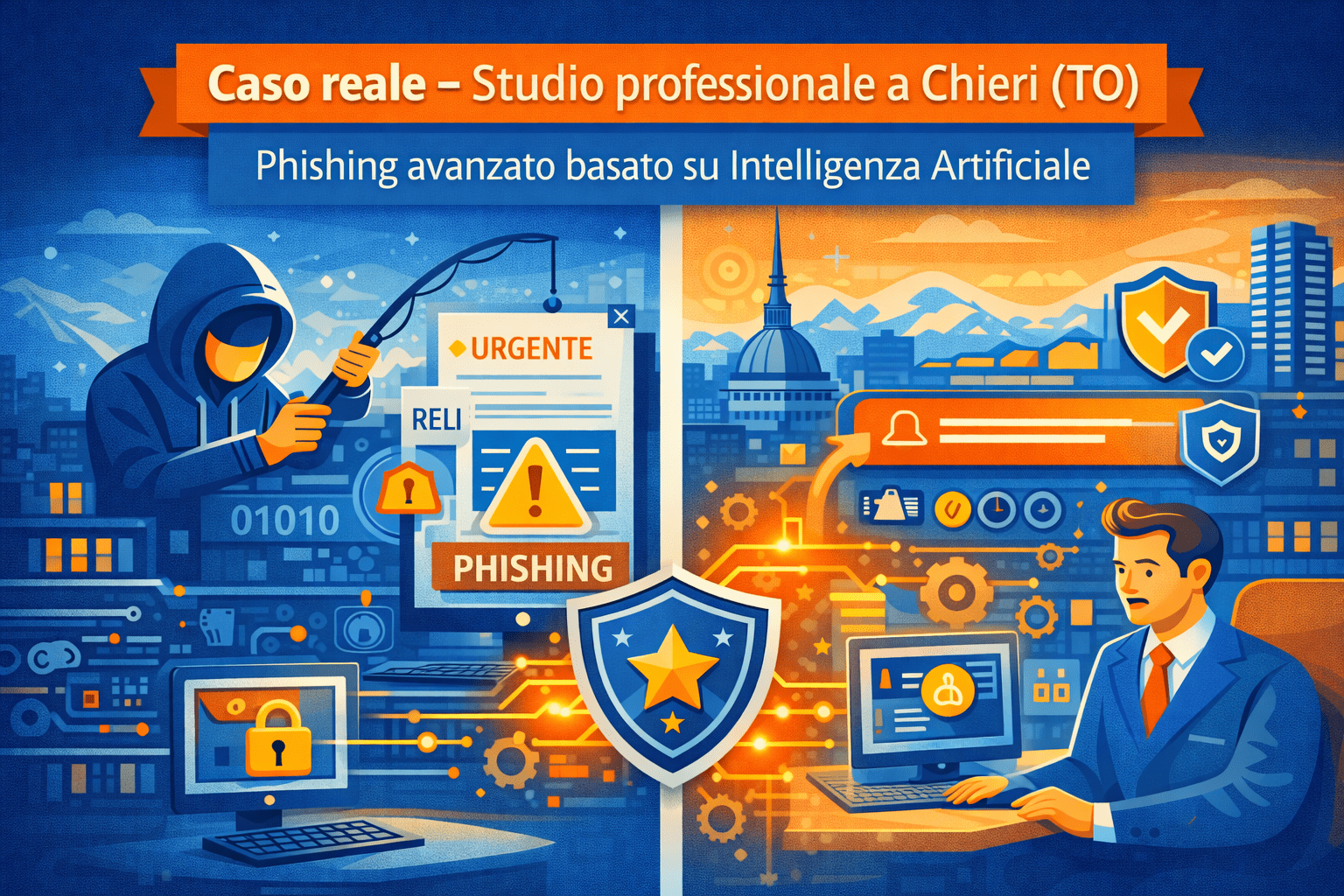 Caso reale cybersecurity: studio notarile Torino protetto da attacco phishing con ESET e MFA implementati da AscenSys