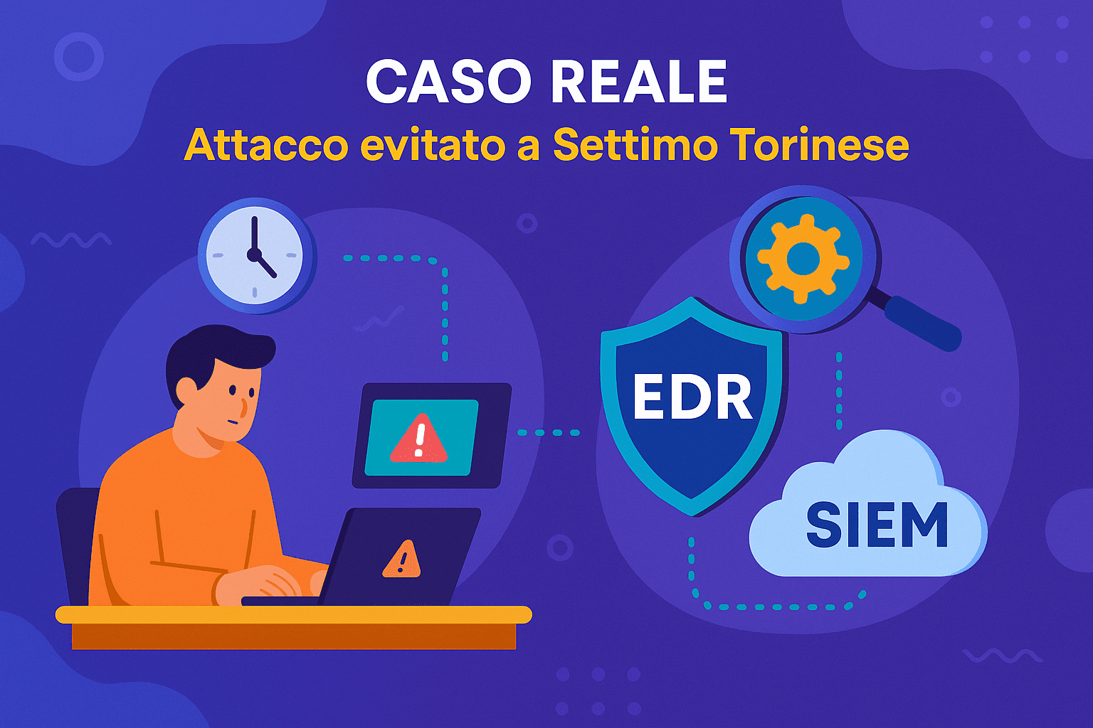 Caso reale attacco informatico evitato grazie a SIEM e EDR a Settimo Torinese