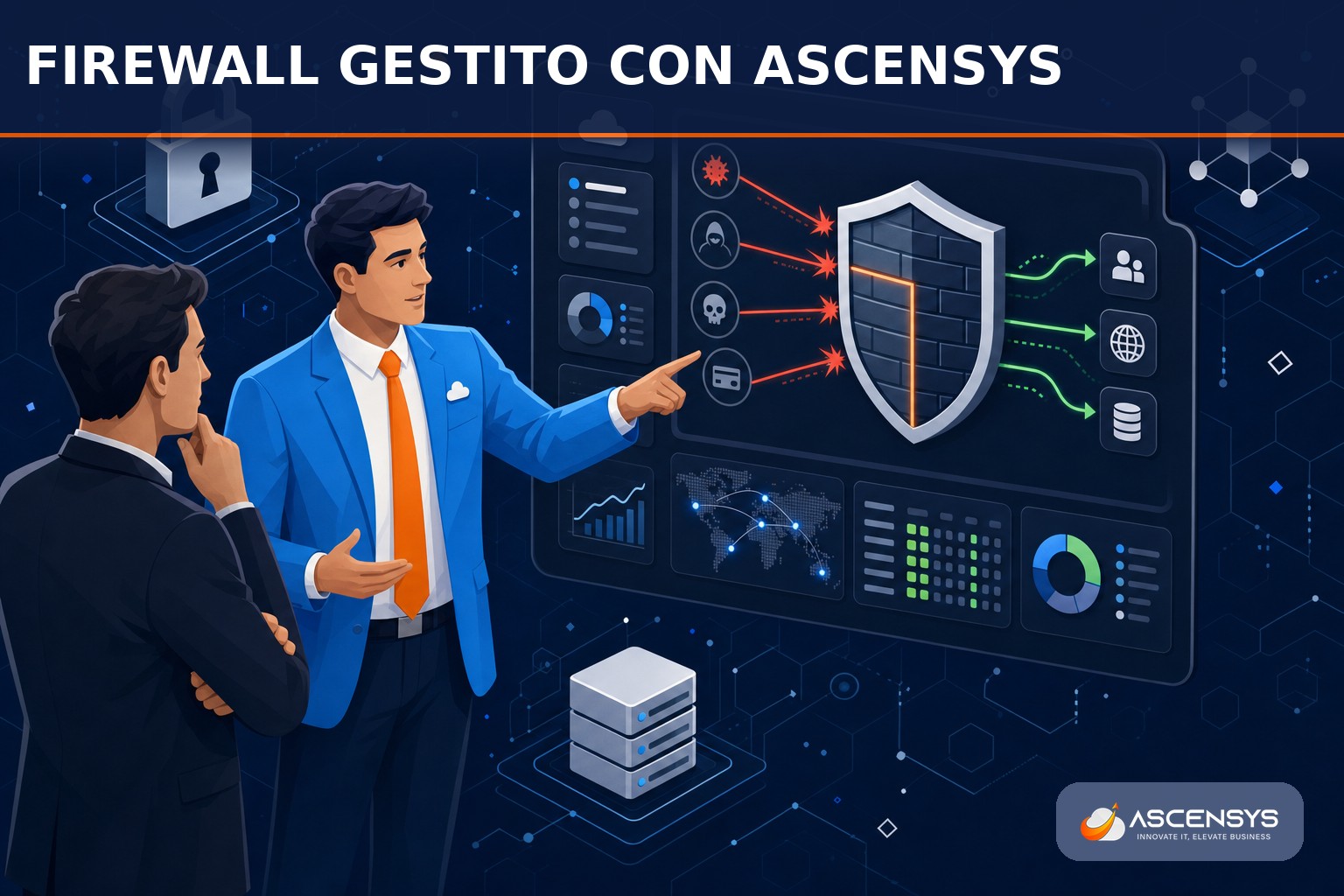 Consulente AscenSys e titolare di PMI di Torino configurano insieme un firewall di nuova generazione gestito con dashboard di sicurezza