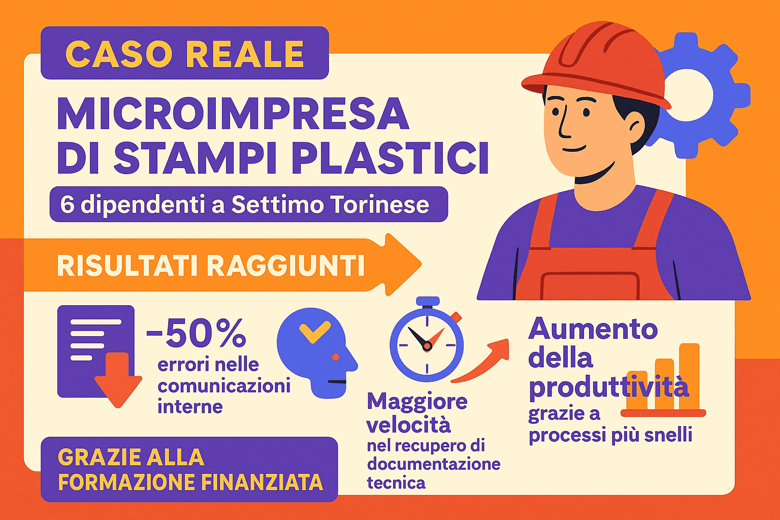 Caso reale microimpresa stampi plastici migliora efficienza con formazione finanziata