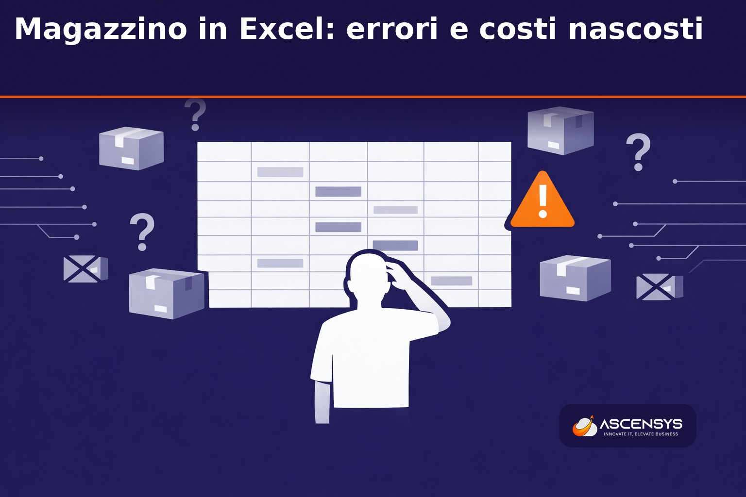 PMI italiana che gestisce il magazzino con fogli Excel: errori di scorte, rotture di stock, tracciabilità persa e capitale immobilizzato che Odoo Inventory elimina