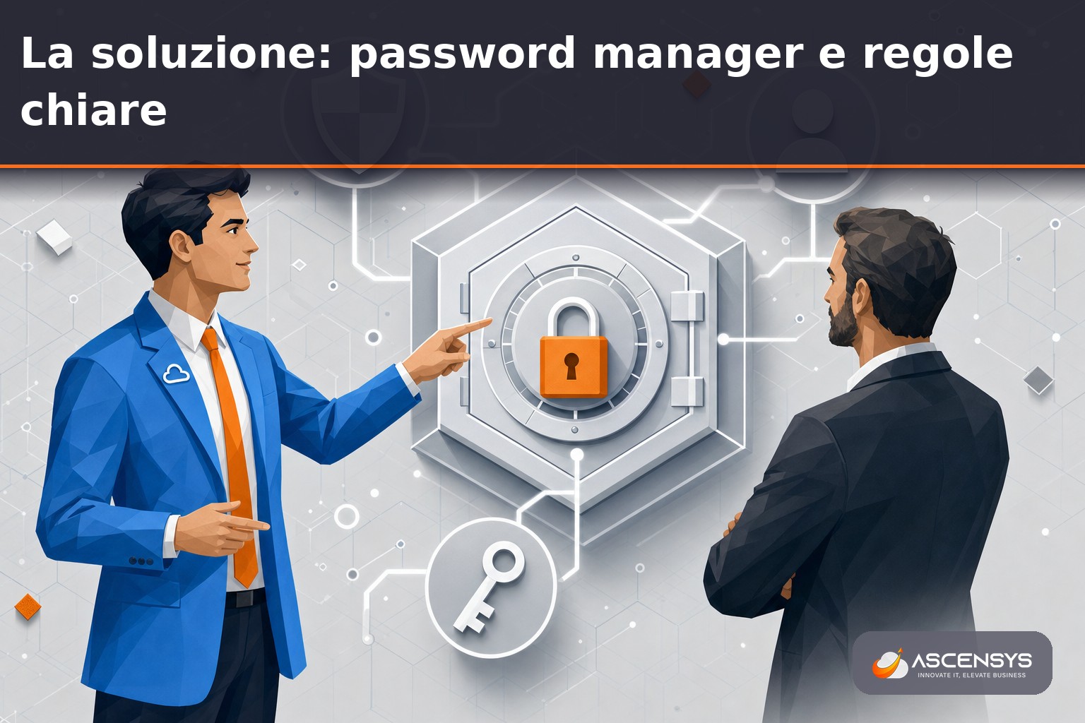 Tecnico AscenSys configura un password manager aziendale e le regole di accesso per una PMI di Torino