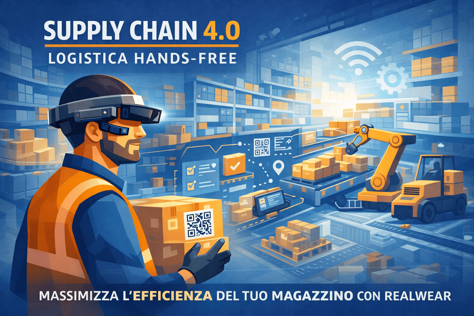 Logistica 4.0 hands-free con visori RealWear per ottimizzazione supply chain e operazioni di magazzino