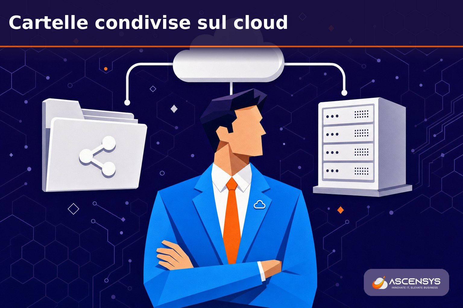 Consulente AscenSys mostra a un imprenditore di Torino la migrazione delle cartelle condivise dal file server locale a SharePoint e OneDrive nel cloud