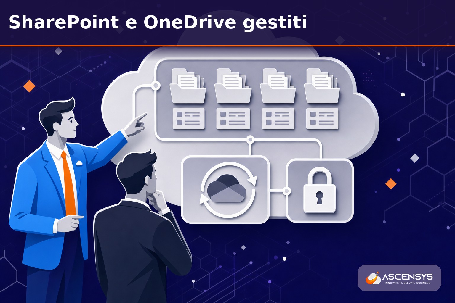Team AscenSys affianca una PMI di Torino nella migrazione al cloud: librerie SharePoint per reparto, sincronizzazione OneDrive e permessi ordinati