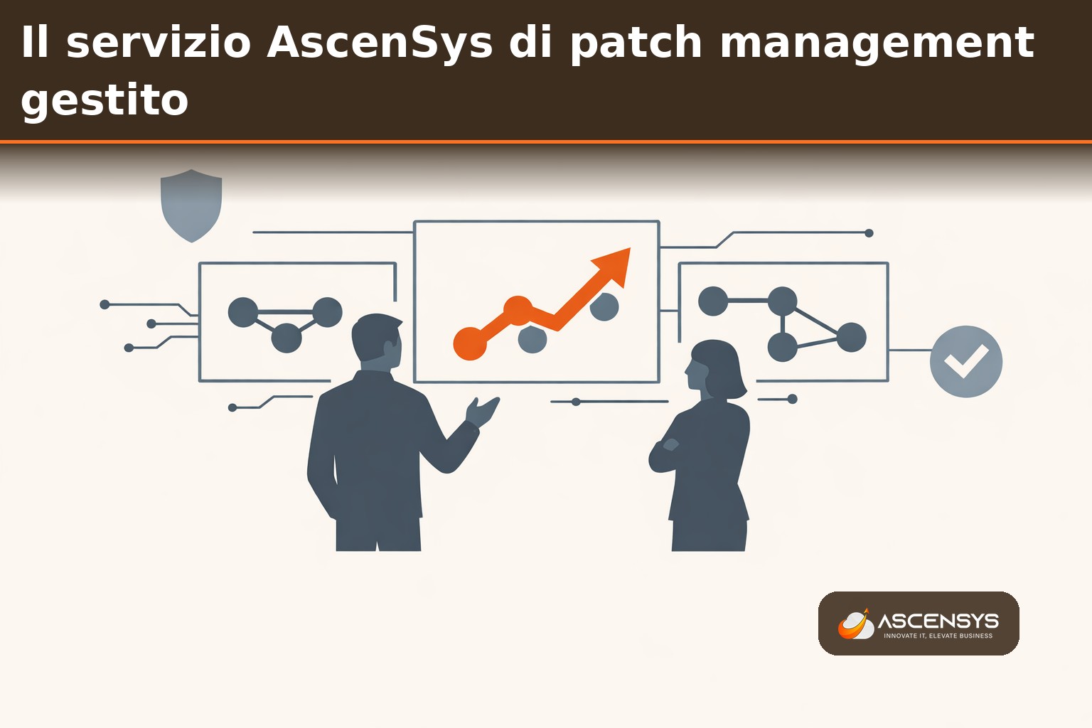 Tecnico AscenSys gestisce il patch management di una PMI di Torino con tool RMM centralizzato, classificazione delle vulnerabilità CVSS e deploy controllato fuori orario