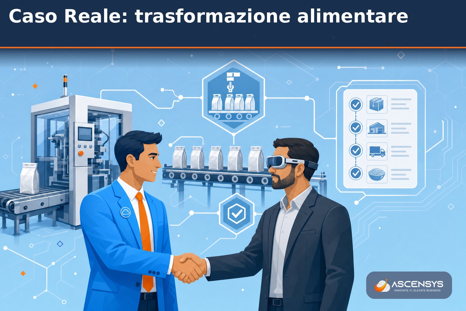 Azienda di trasformazione alimentare del Nord Italia adotta i visori RealWear con AscenSys per teleassistenza alle confezionatrici e registrazioni HACCP digitali a mani libere