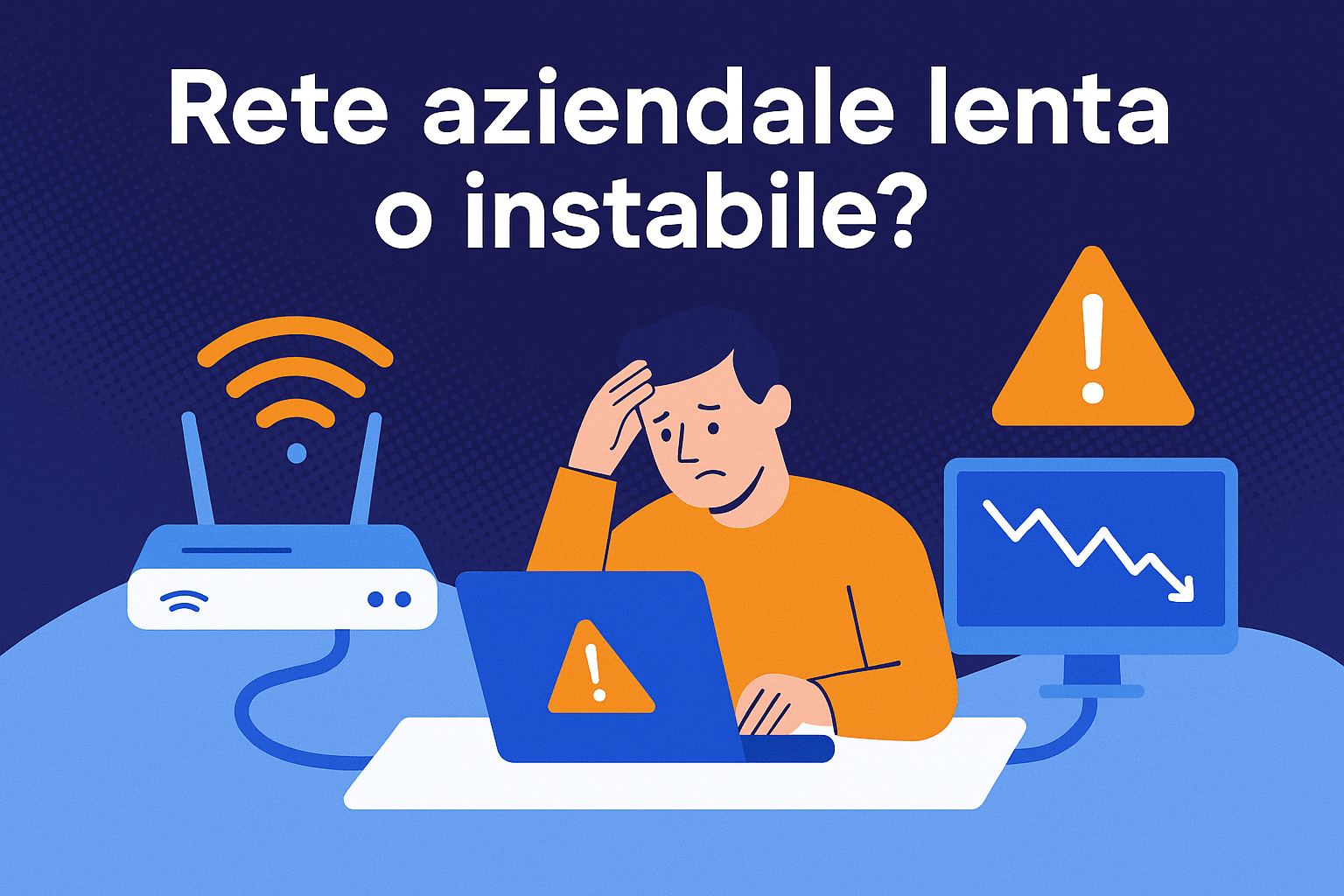 Rete aziendale lenta e instabile in microimpresa torinese: problemi di connettività e infrastruttura IT