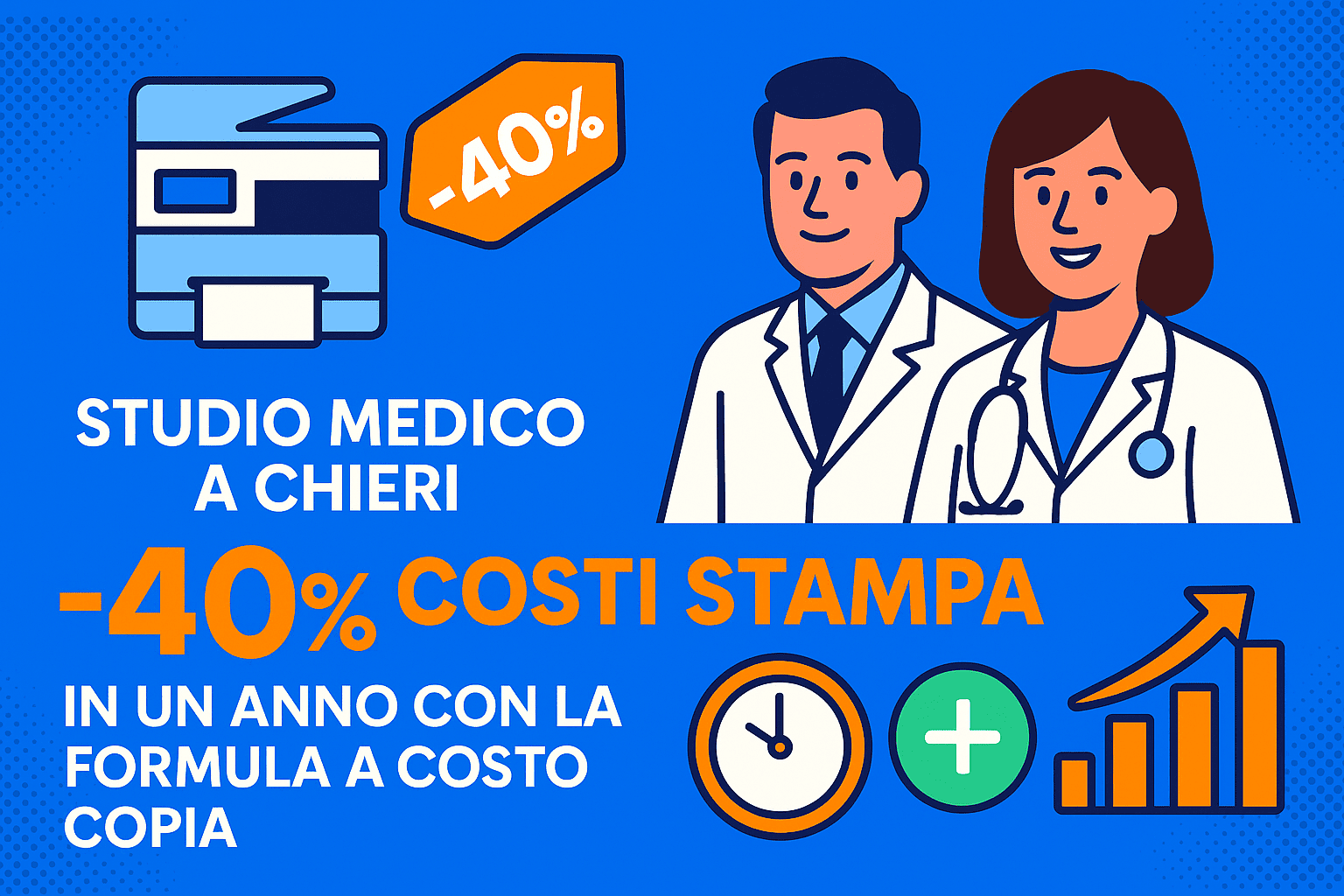 Studio medico a Chieri che riduce i costi di stampa del 40% con il noleggio