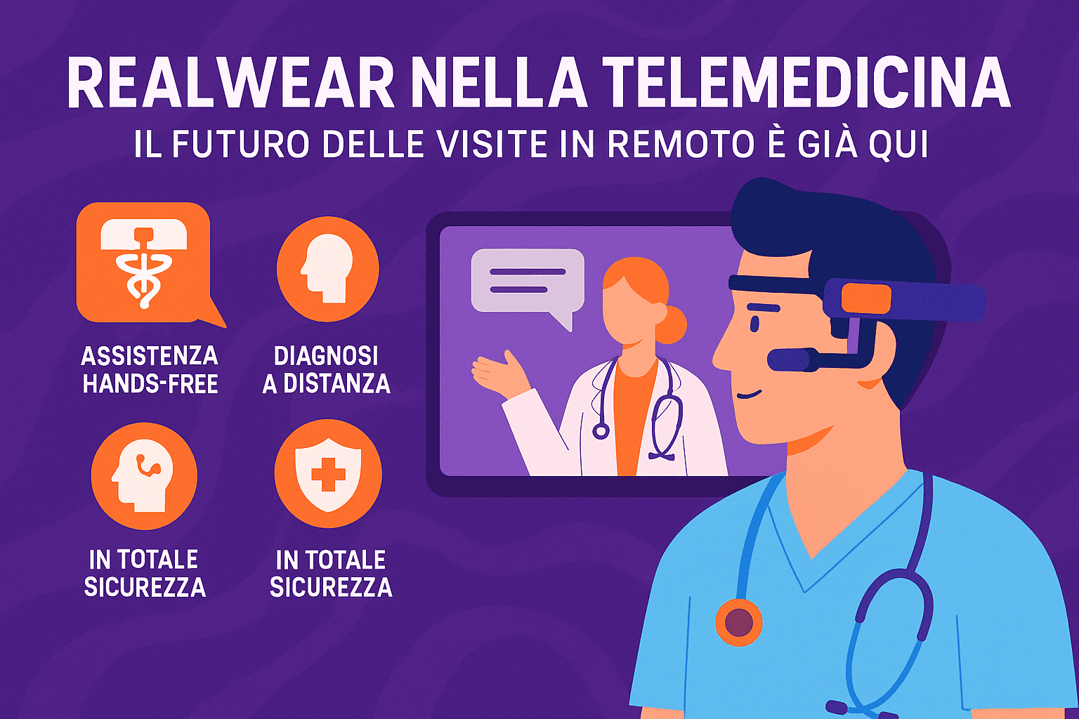 Telemedicina moderna con medico che utilizza visore RealWear