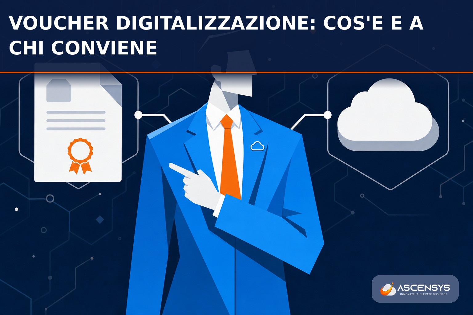Consulente AscenSys illustra a una PMI di Torino il bando Voucher digitalizzazione Piemonte 2026 e il contributo a fondo perduto