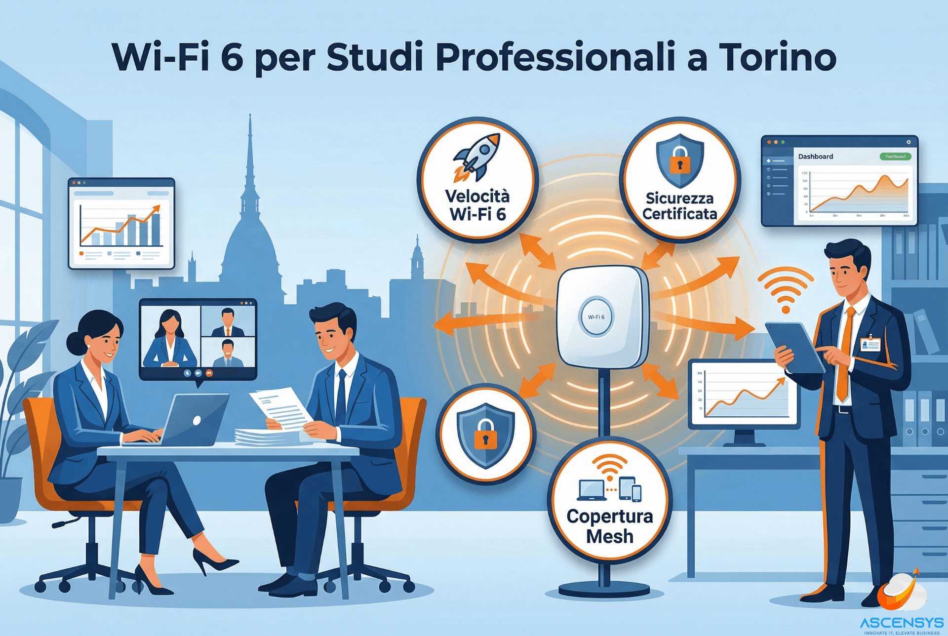 Wi-Fi 6 per Studi Professionali a Torino: velocità e sicurezza per Avvocati e Commercialisti.