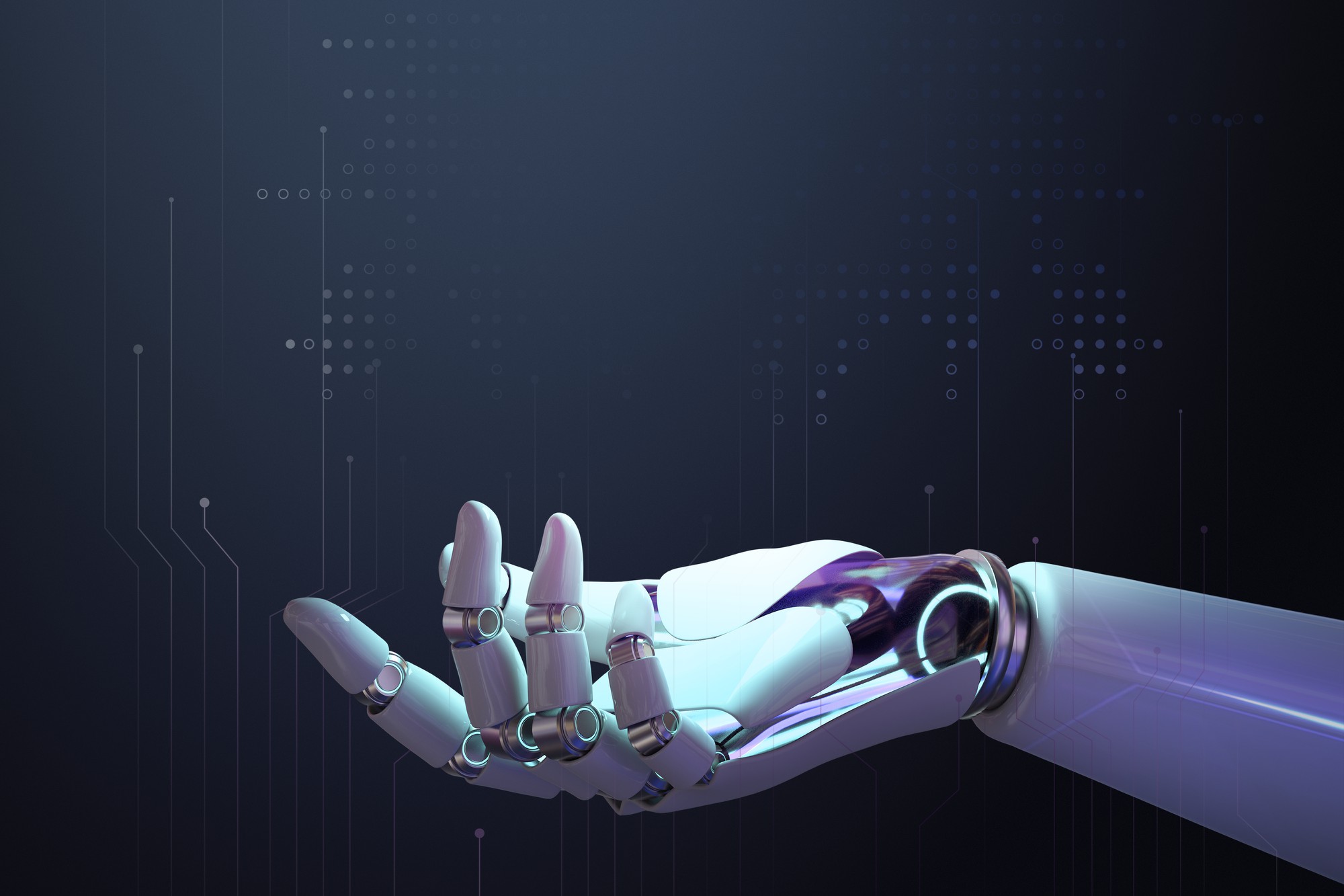 Concetto visivo di AI e automazione che simboleggia efficienza, innovazione e riduzione degli sprechi aziendali